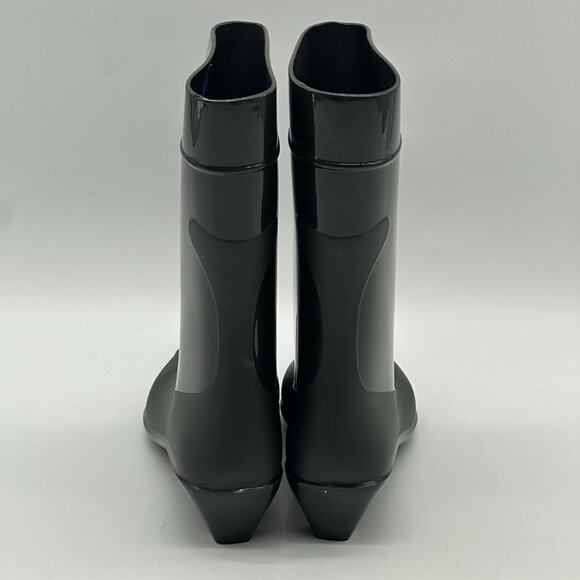 Jeffrey Campbell Drench Cap Toe Green Rubber Heel Rain Boots Women's Size 10 New - Picture 6 of 11